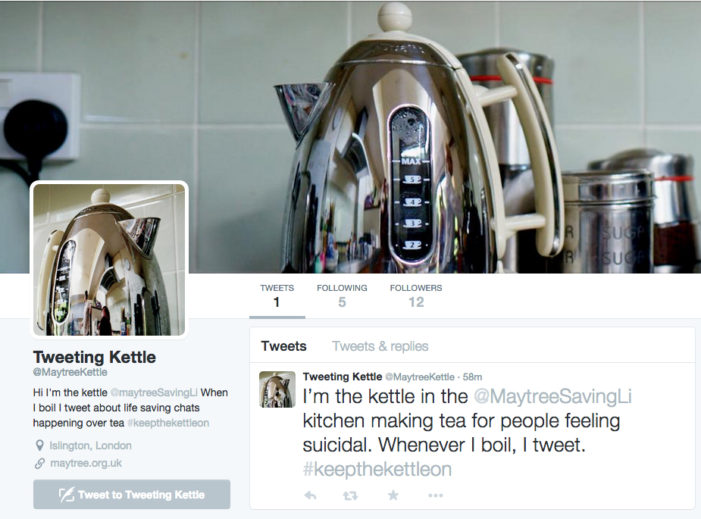 Cheil UK’s tweeting kettle raises funds and awareness for charity Maytree