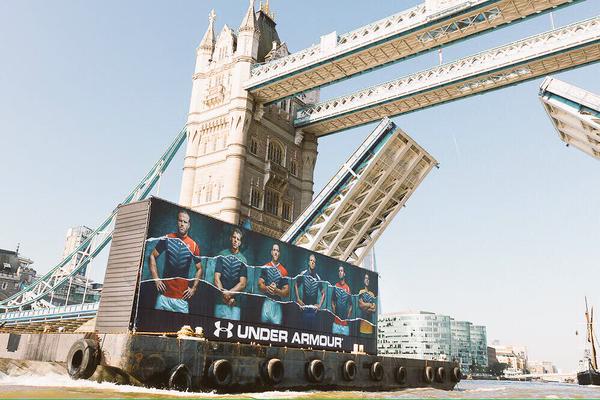 Under Armour Kicks Off Rugby World Cup Campaign with Huge Floating Mural on The Thames