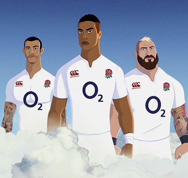 O2 sets itself up as the brand behind the English Rugby team’s success with animated ad