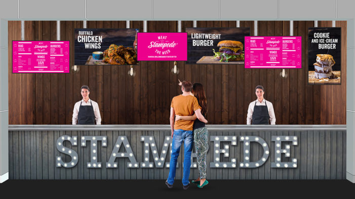 Stampede launches at Lakeside Food Court with digital displays and animation by Kaleidovision