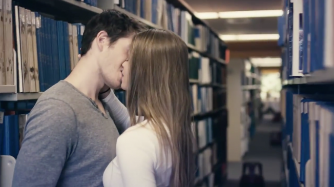 College Ad with Couple Kissing in the Library Boosted Applications and Just Won an Award
