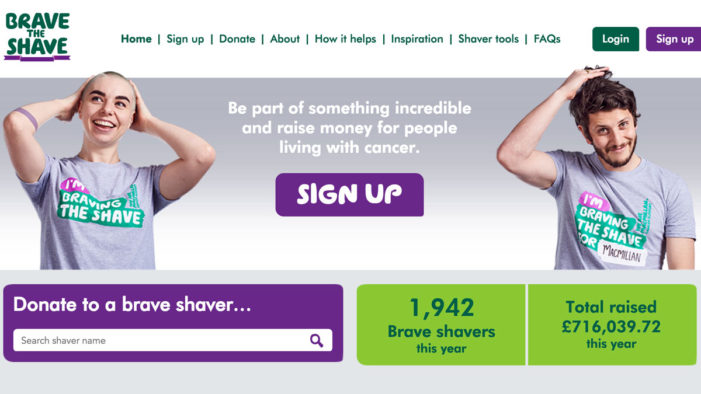 Initials launches new website for Macmillan Cancer Support’s “Brave the Shave” campaign