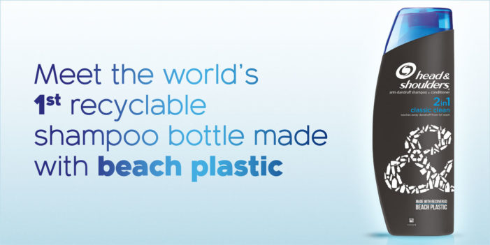 Head & Shoulders makes recyclable shampoo bottles out of beach plastic