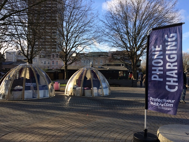 Protect Your Bubble unveils phone charging igloos in London