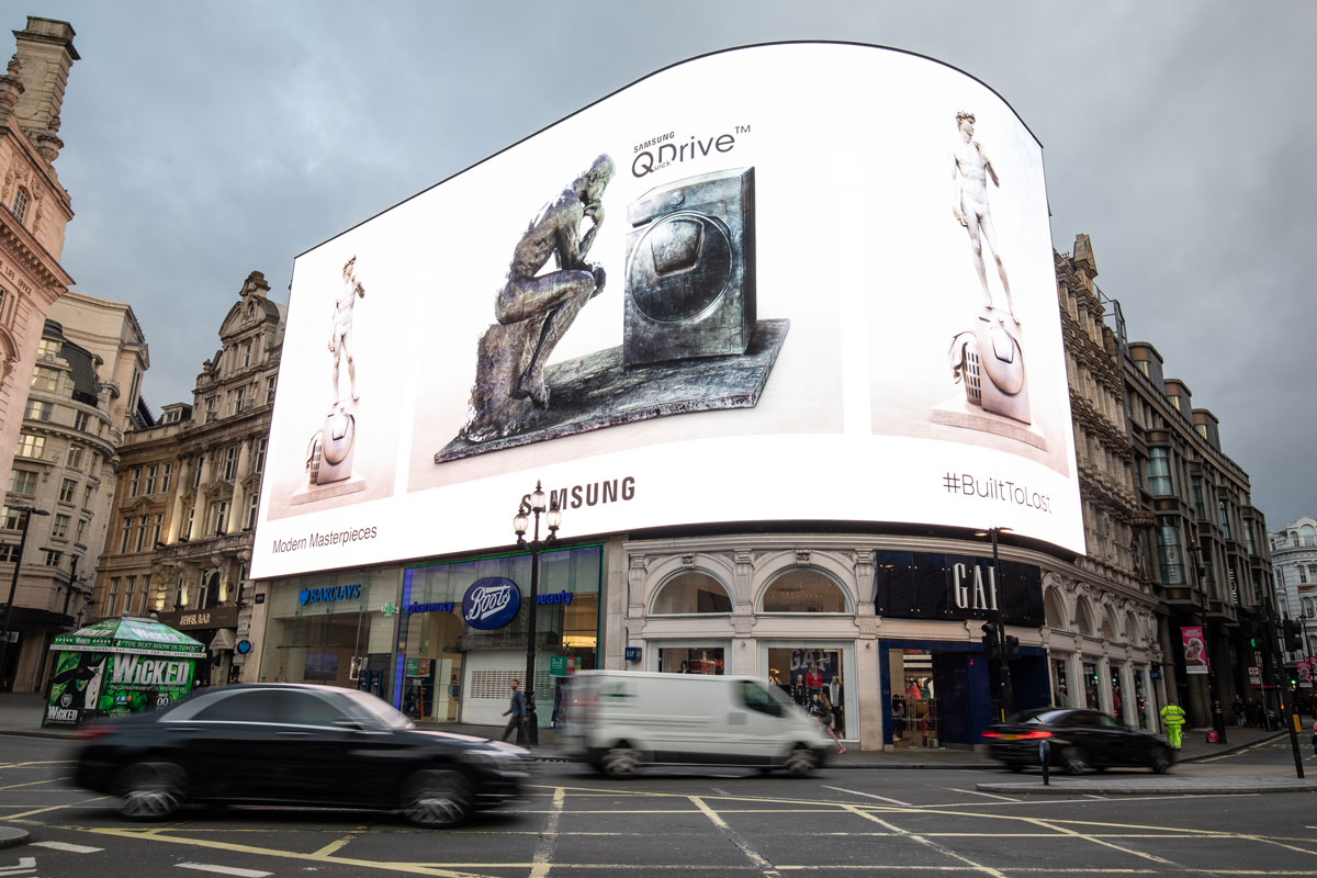 Samsung gives iconic sculptures a contemporary makeover in new OOH ...