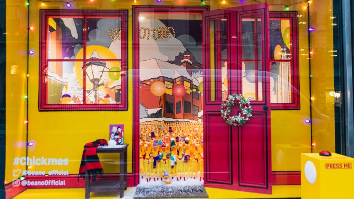 Beano launches bonkers Christmas window display featuring a choir of singing rubber chickens!