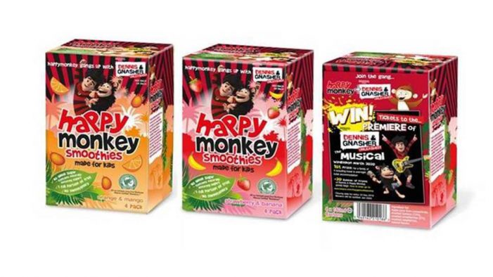 Beano Studios launches UK-wide onpack partnership with Happy Monkey Drinks