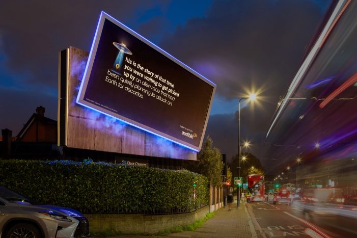 Audible and Fold7 highlight genres with playful OOH campaign