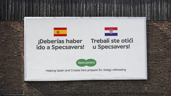 SPECSAVERS TRANSLATES ITS FAMOUS SLOGAN TO HELP FANS OF ALL NATIONS PREPARE FOR DODGY EUROS REFEREEING DECISIONS