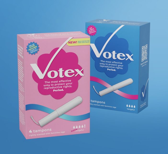 Fortnight Collective revives Votex tampon parody campaign to get a ‘heavy flow’ of voters to the polls