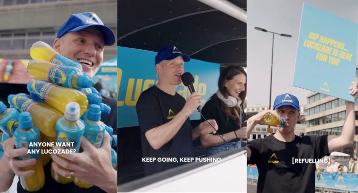 Lucozade motivates runners with Jamie Laing at the 2026 London Marathon