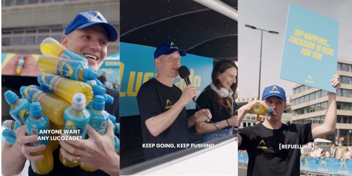 Lucozade motivates runners with Jamie Laing at the 2026 London Marathon
