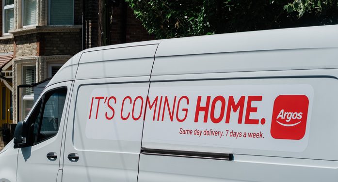 Argos delivery vans claim “It’s Coming Home”