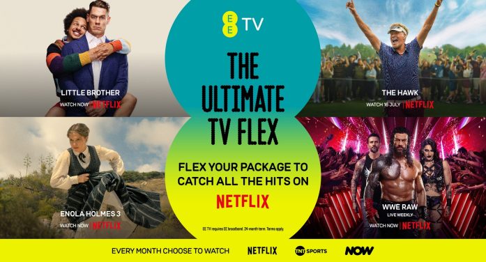EE launches new brand campaign, EE TV: The Ultimate Flex, highlighting how households can switch up their EE TV package to include Netflix and catch the summer’s biggest TV hits
