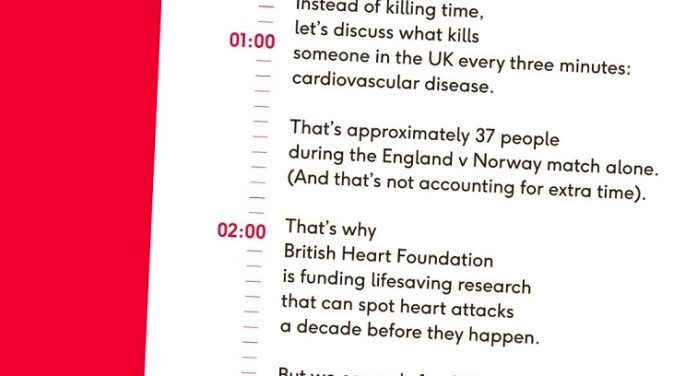 British Heart Foundation turns hydration breaks into a fundraising platform in Three Minutes to Kill